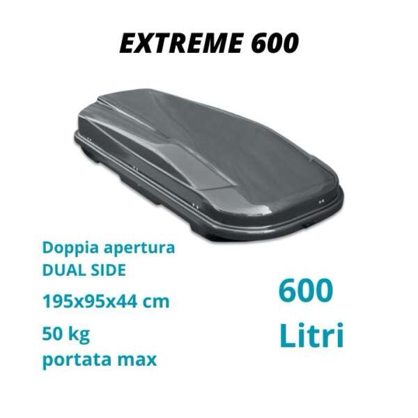 Box da tetto X TREME 600 grigio Dual side
