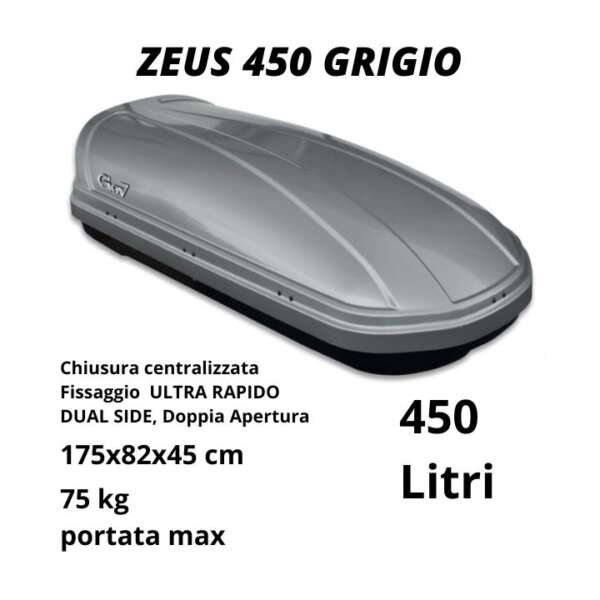 Box da Tetto ZEUS 450 grigio dual side