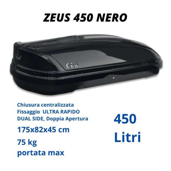 Box da tetto ZEUS 450 nero Dual side